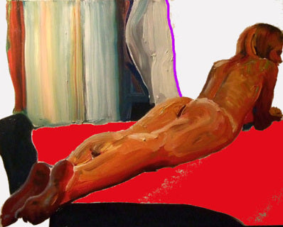 Prone Nude On Red