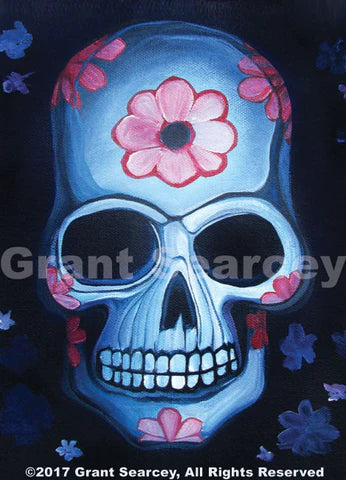 Pink Flower Skull