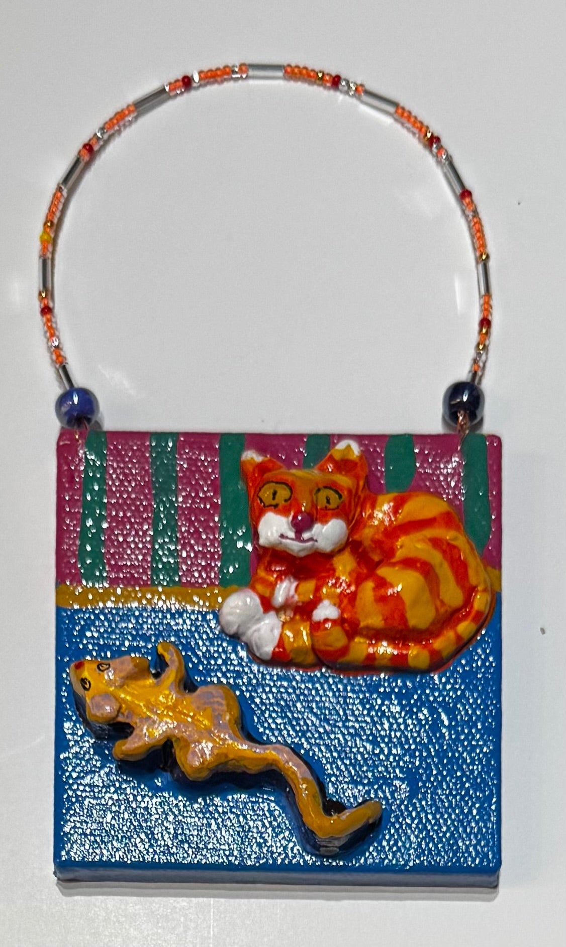 Wall Charm Small Cat and Mouse