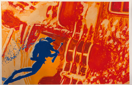 Diver orange and blue