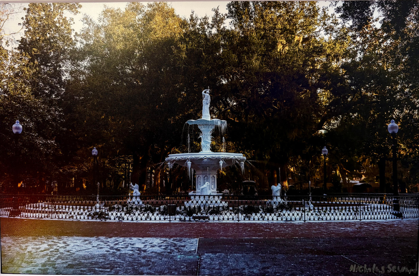 Frozen Forsyth Fountain- Park Avenue View