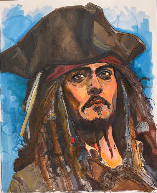 Watercolor Jack Sparrow