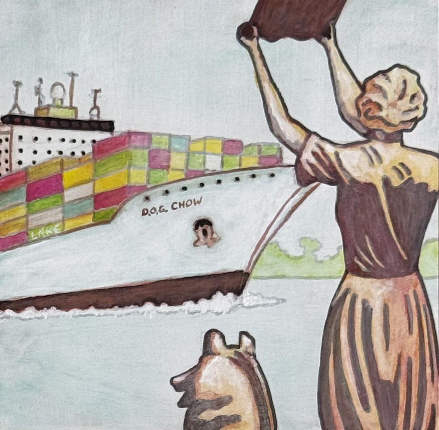 Waving Girl and Ship